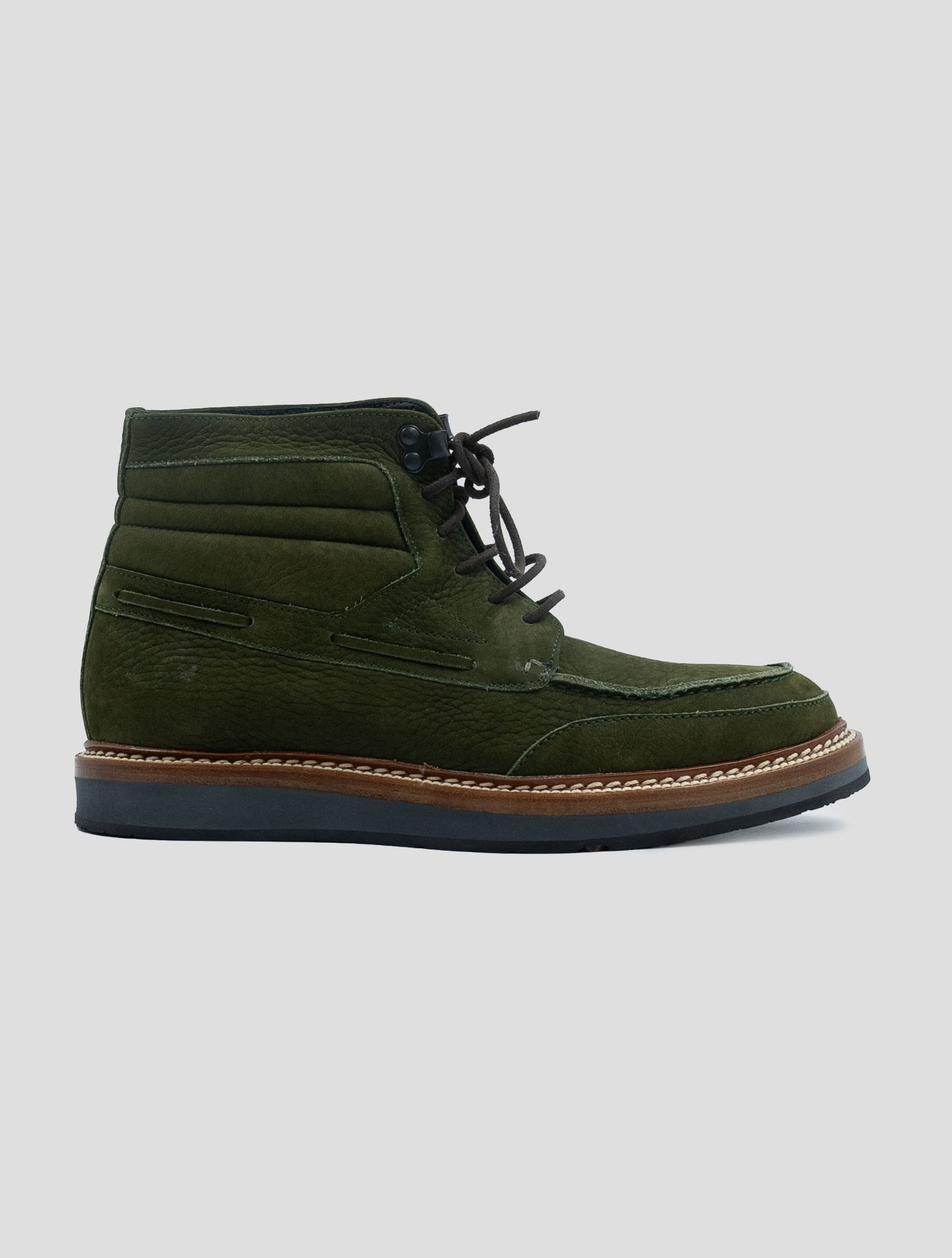 Kiton Green Leather Suede Boots