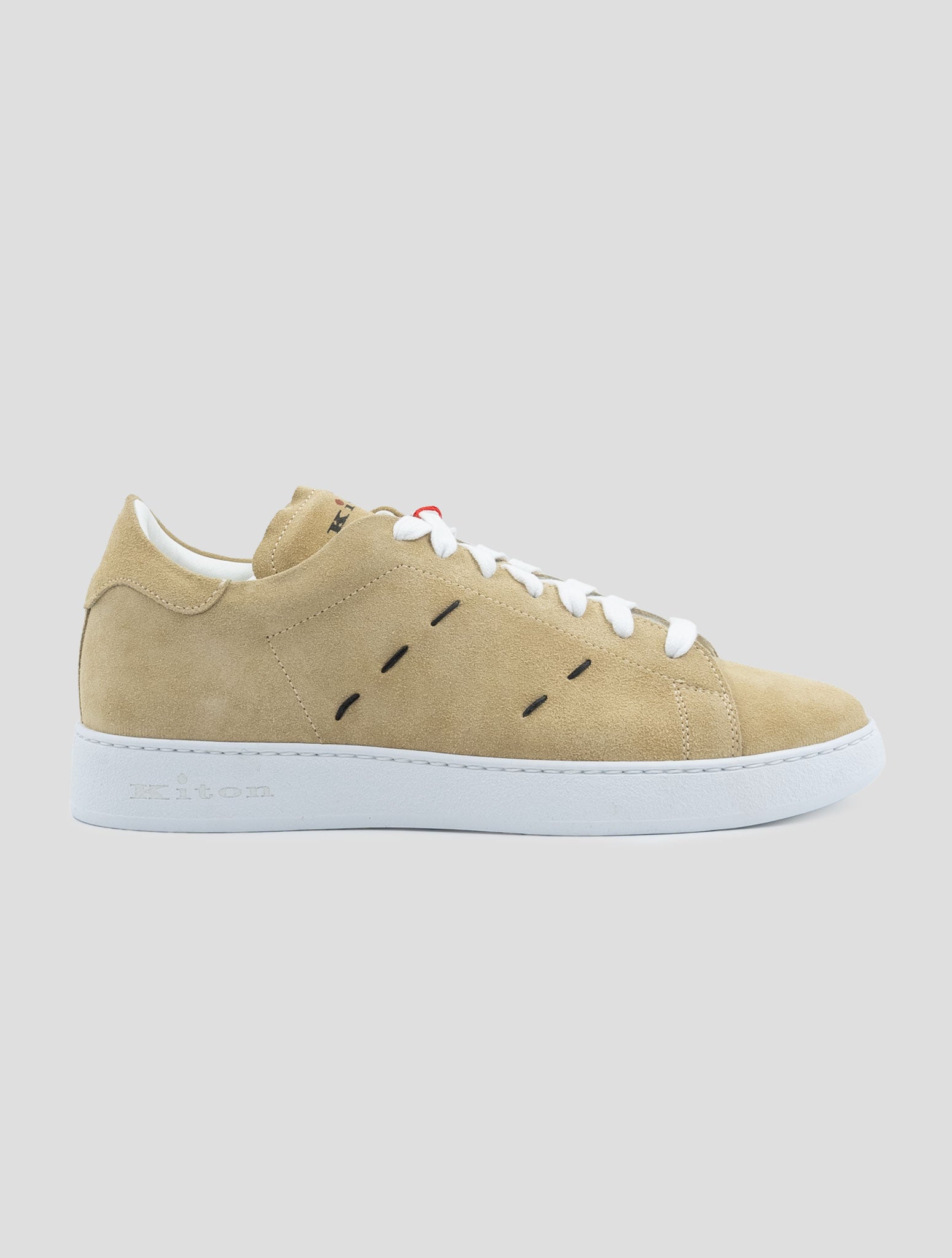 Kiton Beige Leather Suede Sneakers