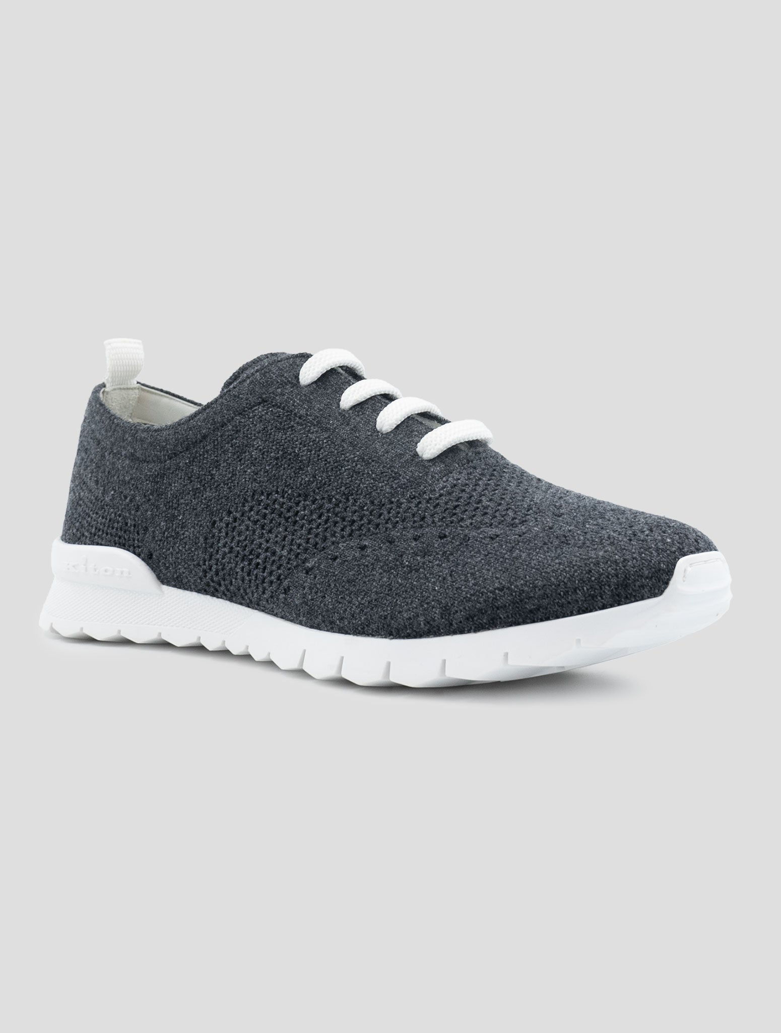 Kiton Gray Cashmere Pl Sneakers