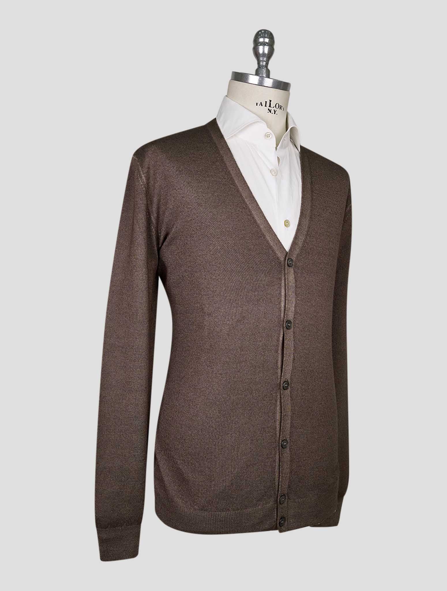 Kiton Brown Wool Cardigan