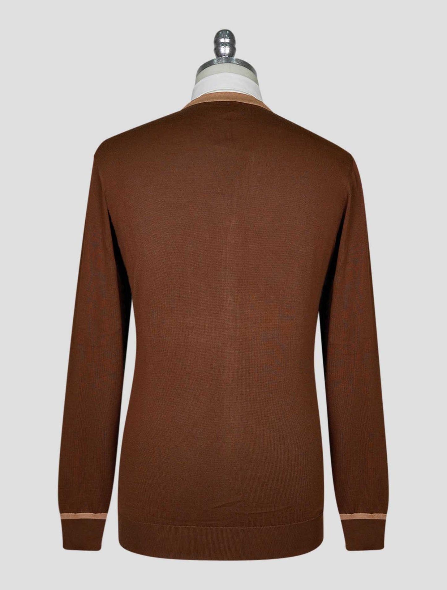 Kiton Brown Beige Cotton Cardigan