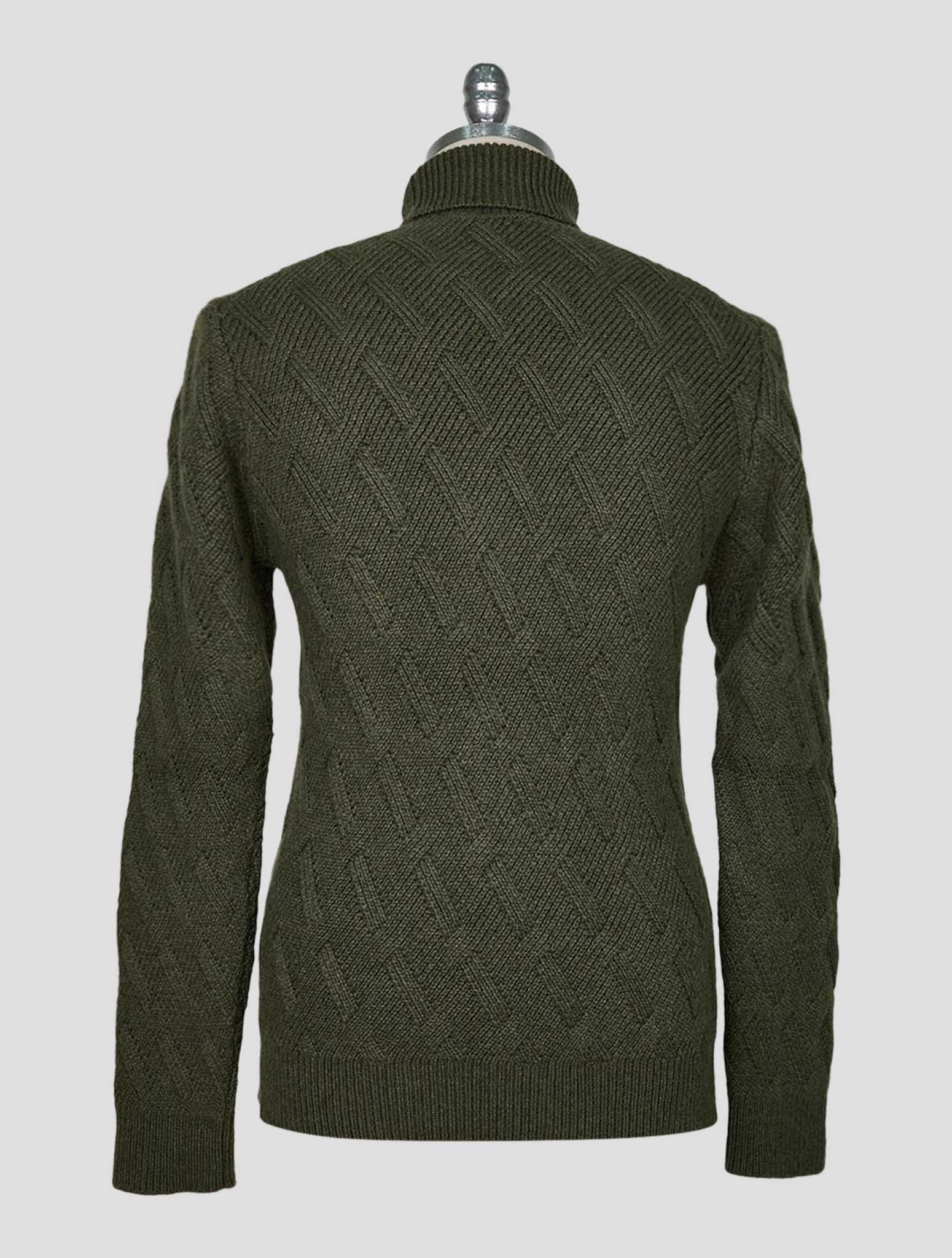 Kiton Green Cashmere Sweater Turtleneck