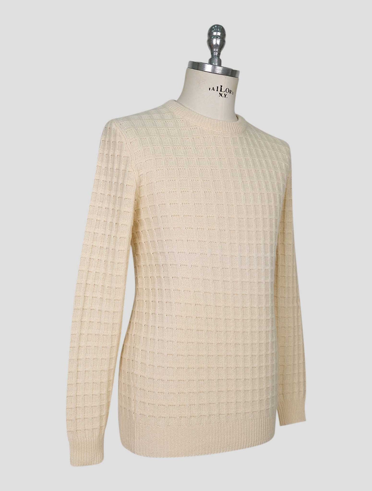 Kiton White Cashmere Sweater Crewneck
