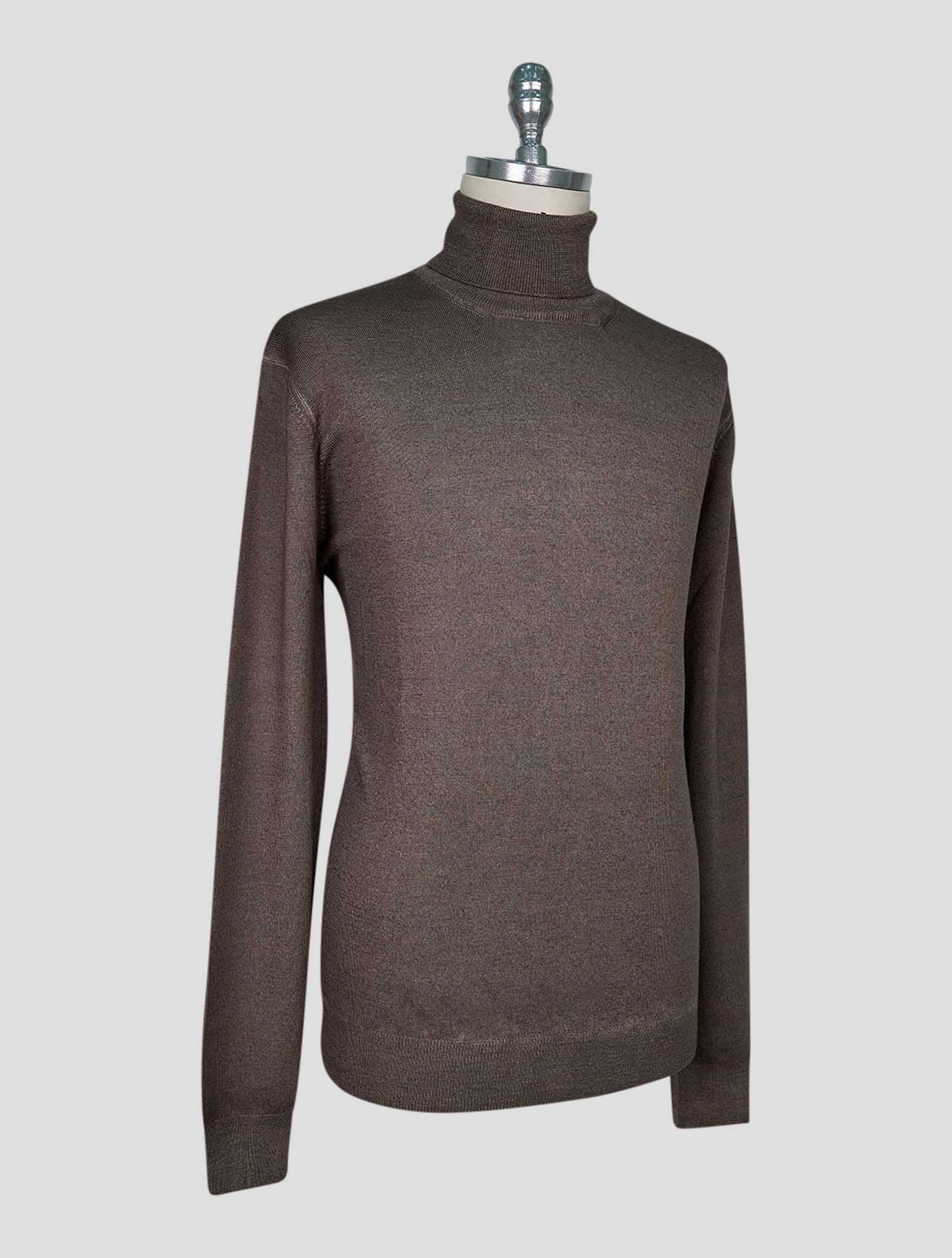 Kiton Brown Wool Sweater Turtleneck