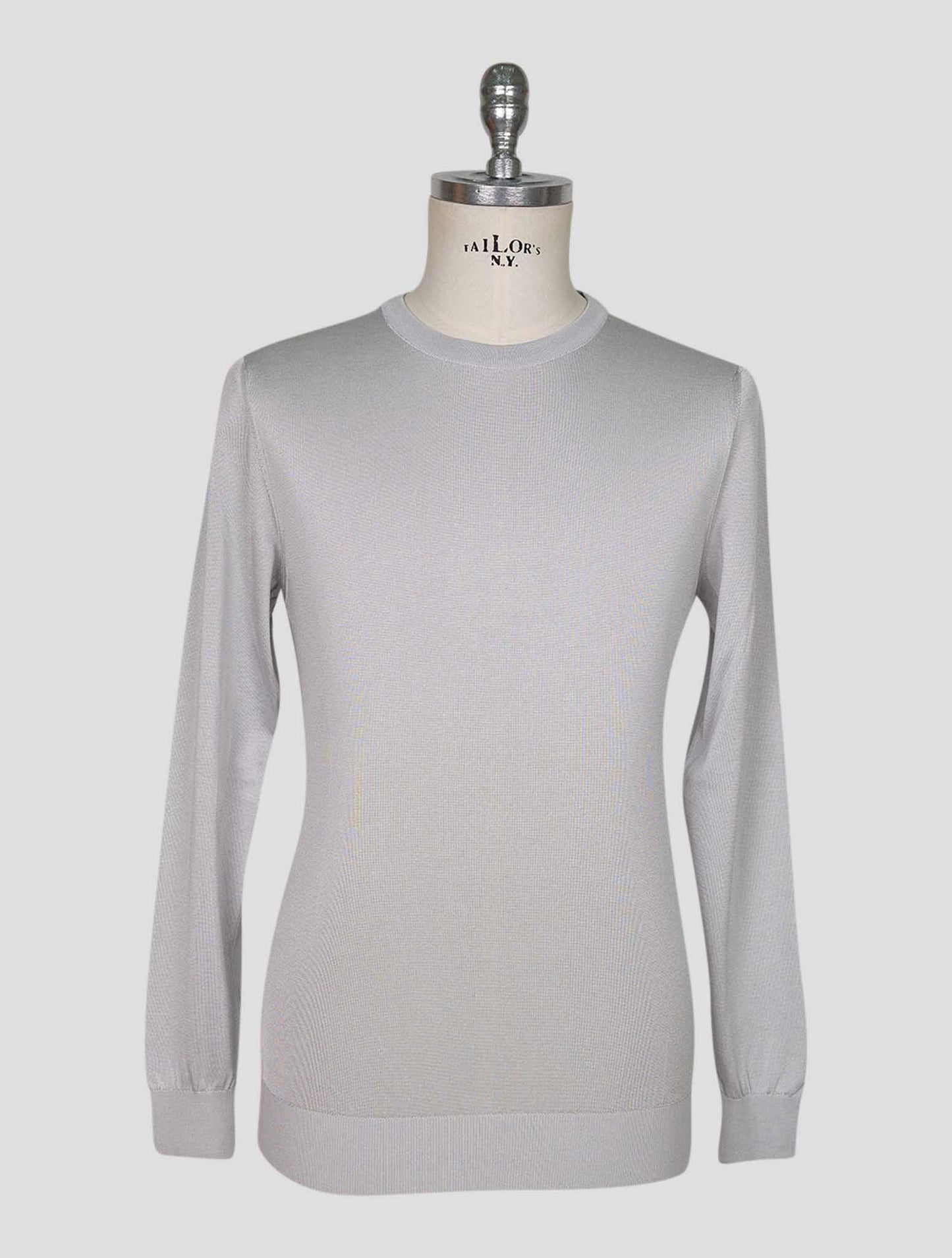 Kiton Gray Silk Sweater Crewneck