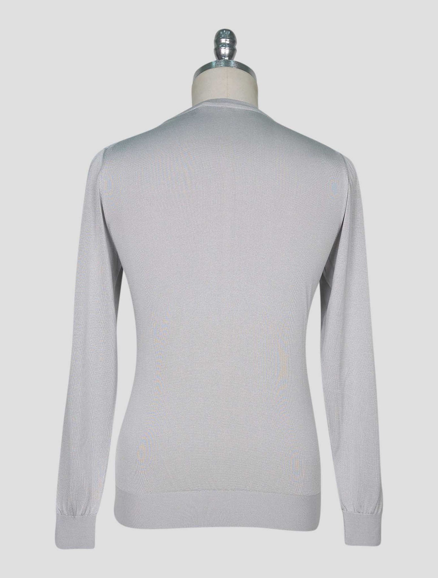 Kiton Gray Silk Sweater Crewneck
