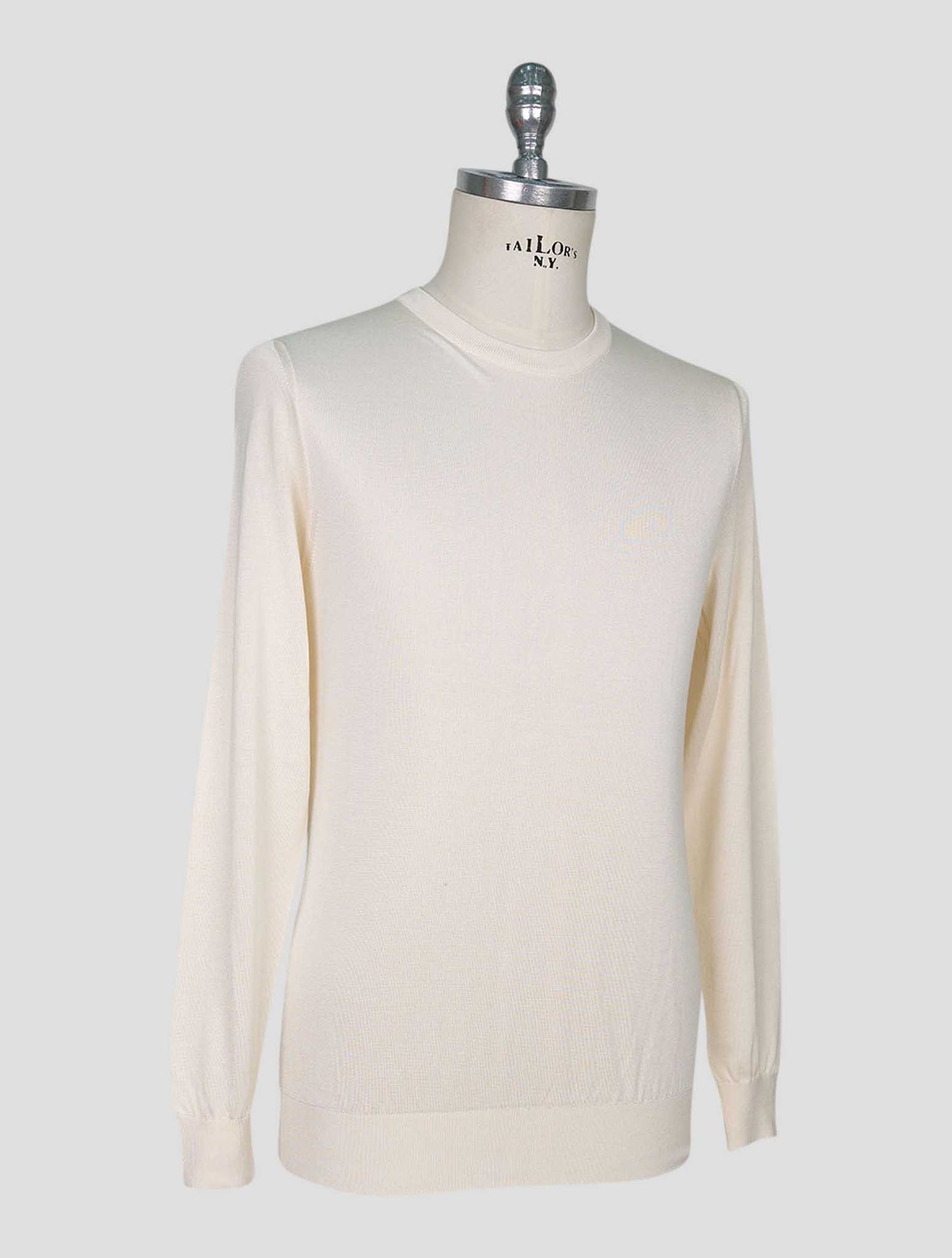 Kiton Beige Silk Sweater Crewneck