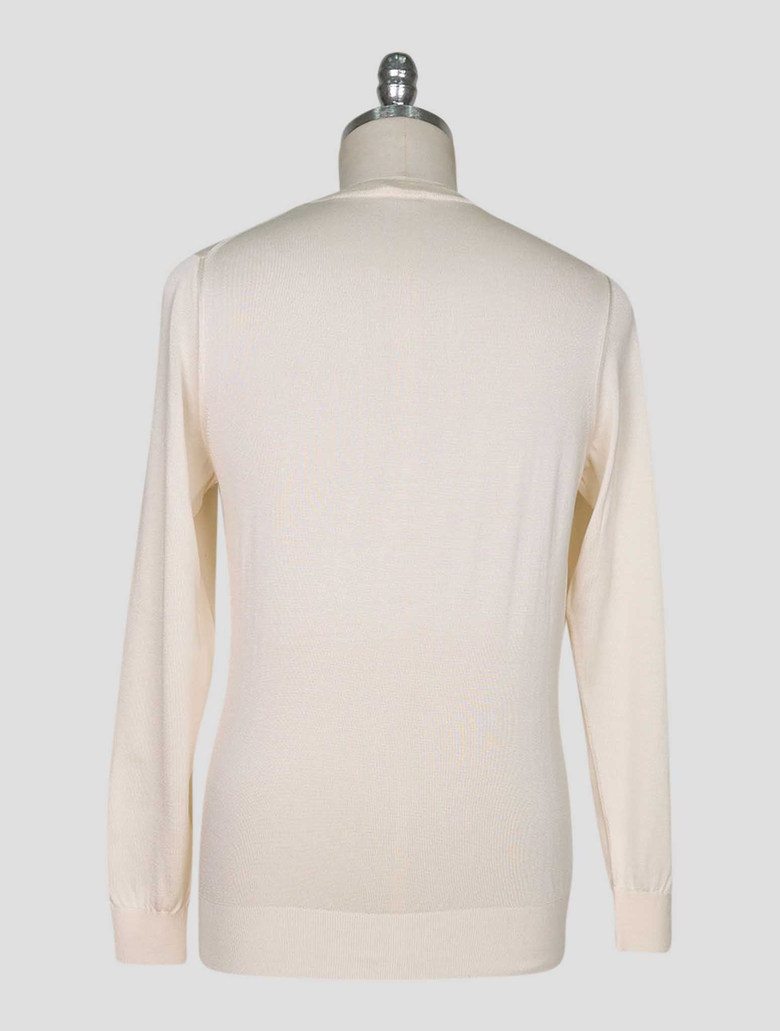 Kiton Beige Silk Sweater Crewneck