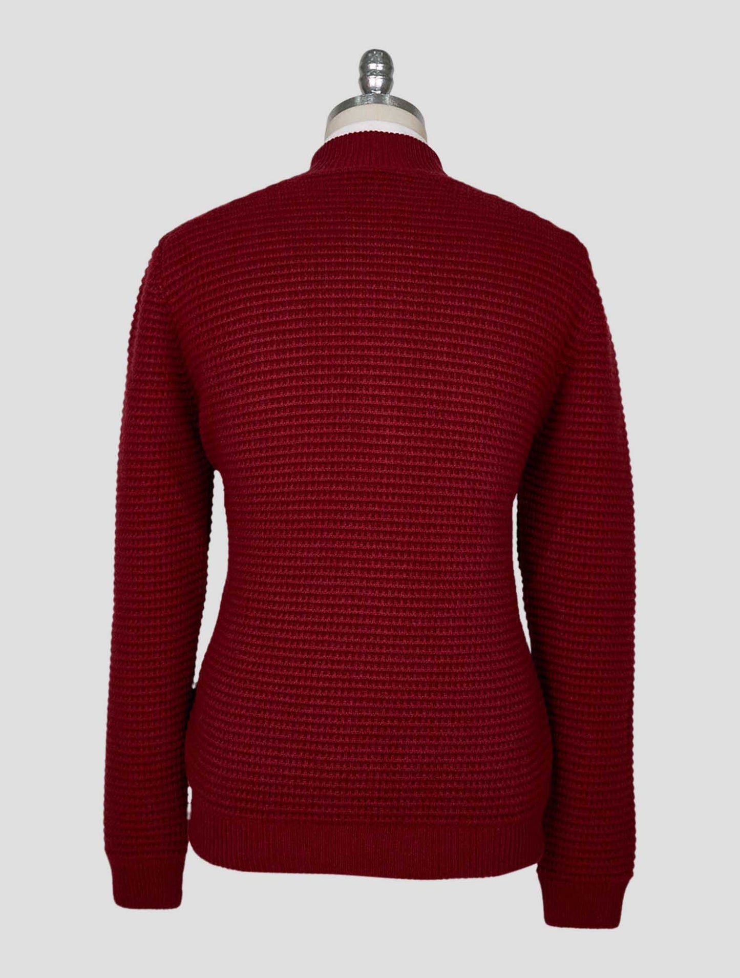 Kiton Burgundy Cashmere Coat Sweater Full Zip