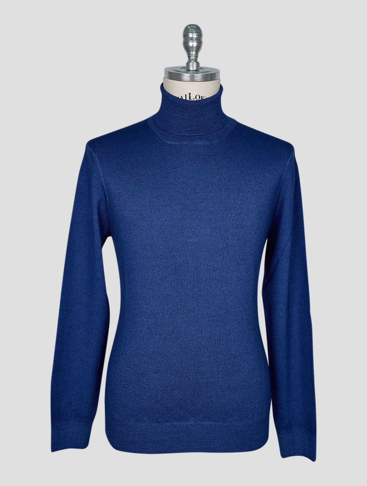 Kiton Blue Wool Sweater Turtleneck