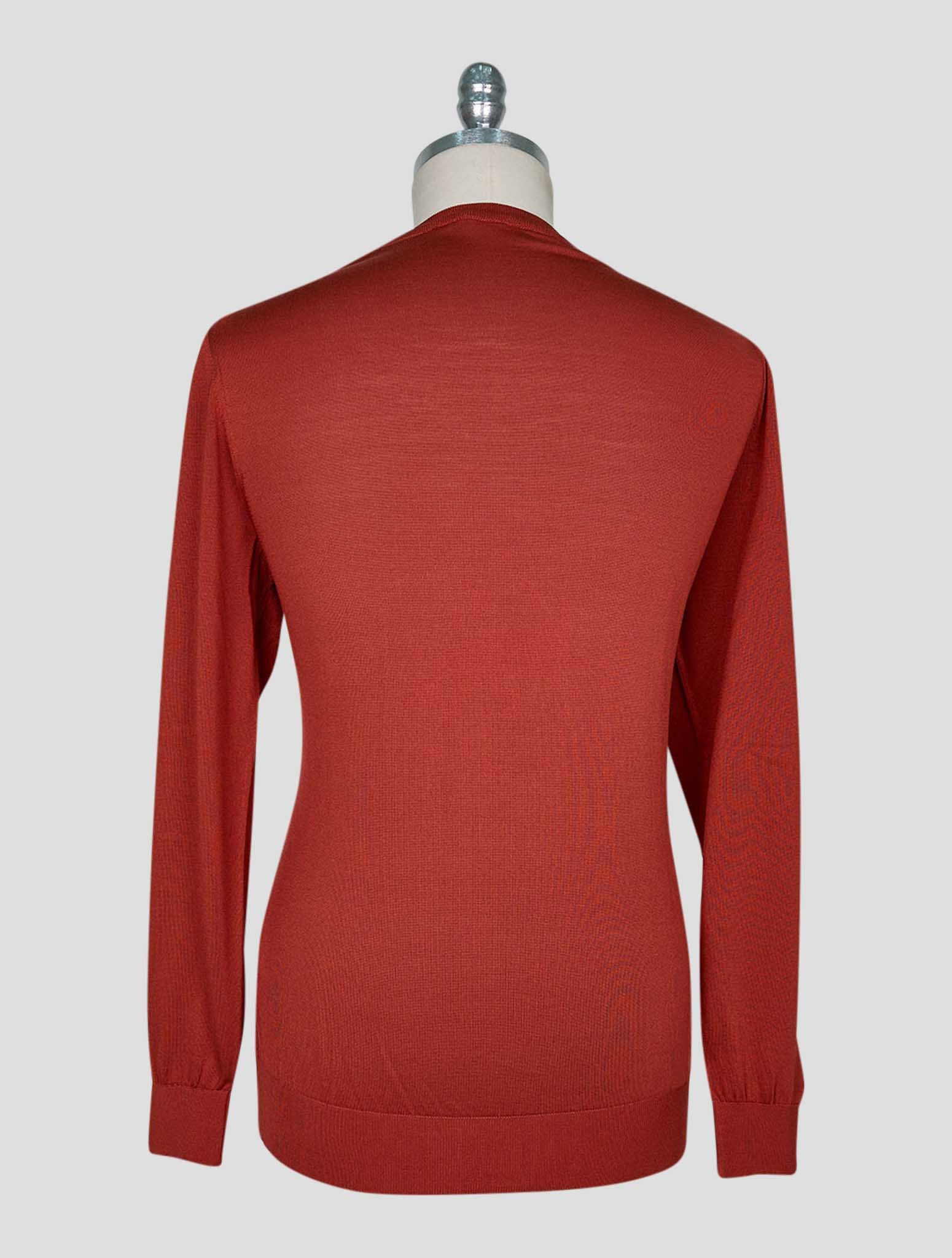 Kiton Red Silk Sweater Crewneck