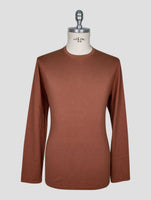 Kiton Brown Cotton Cashmere T-Shirt Long Sleeve