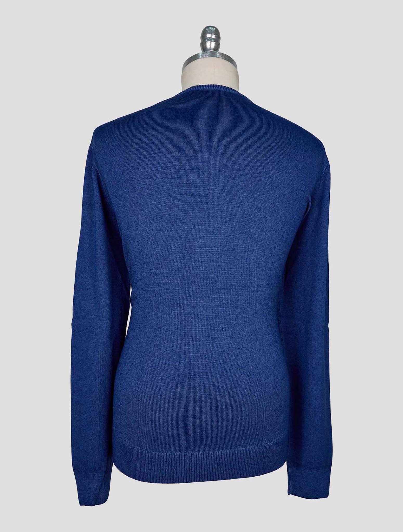 Kiton Blue Wool Sweater Crewneck