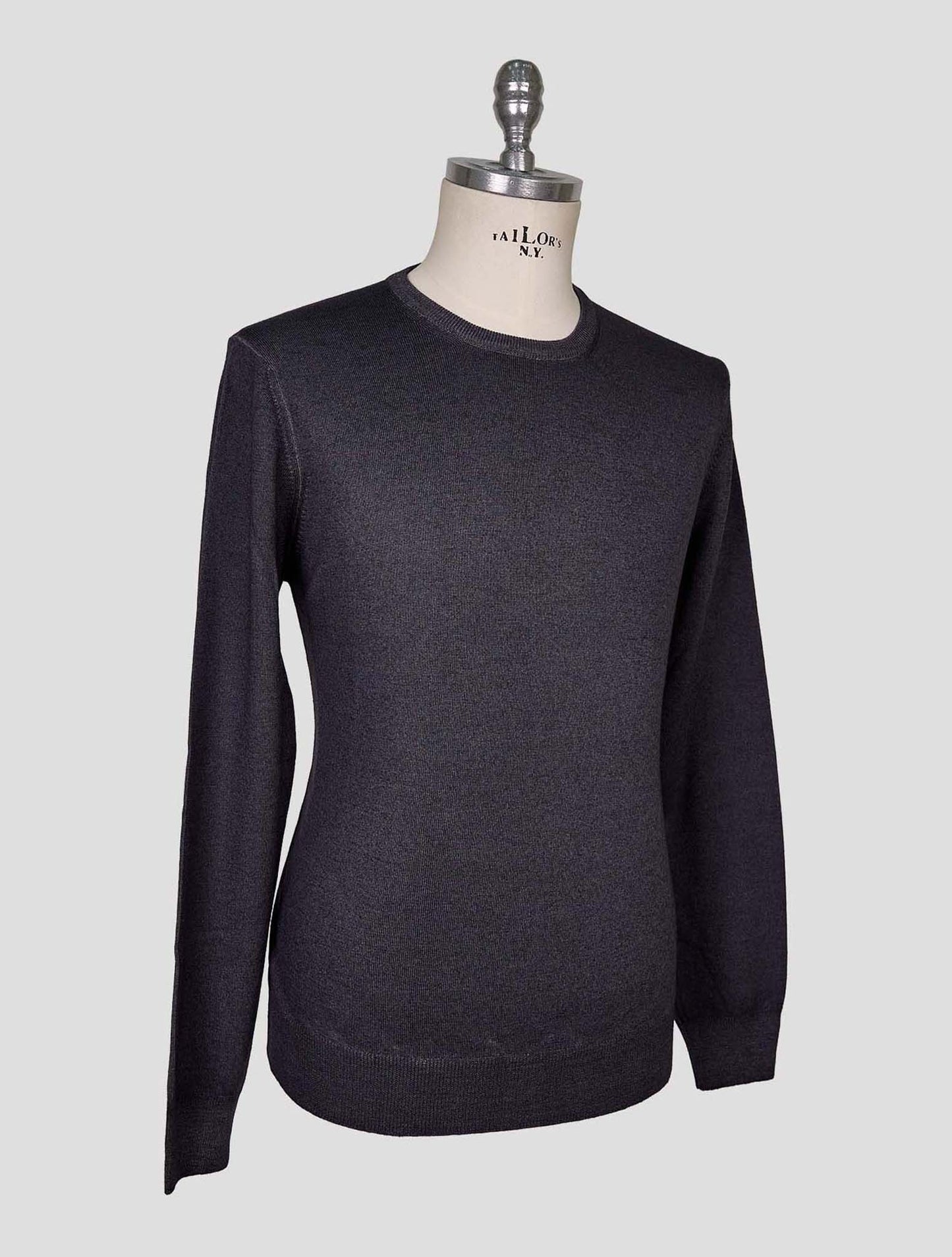 Kiton Gray Wool Sweater Crewneck