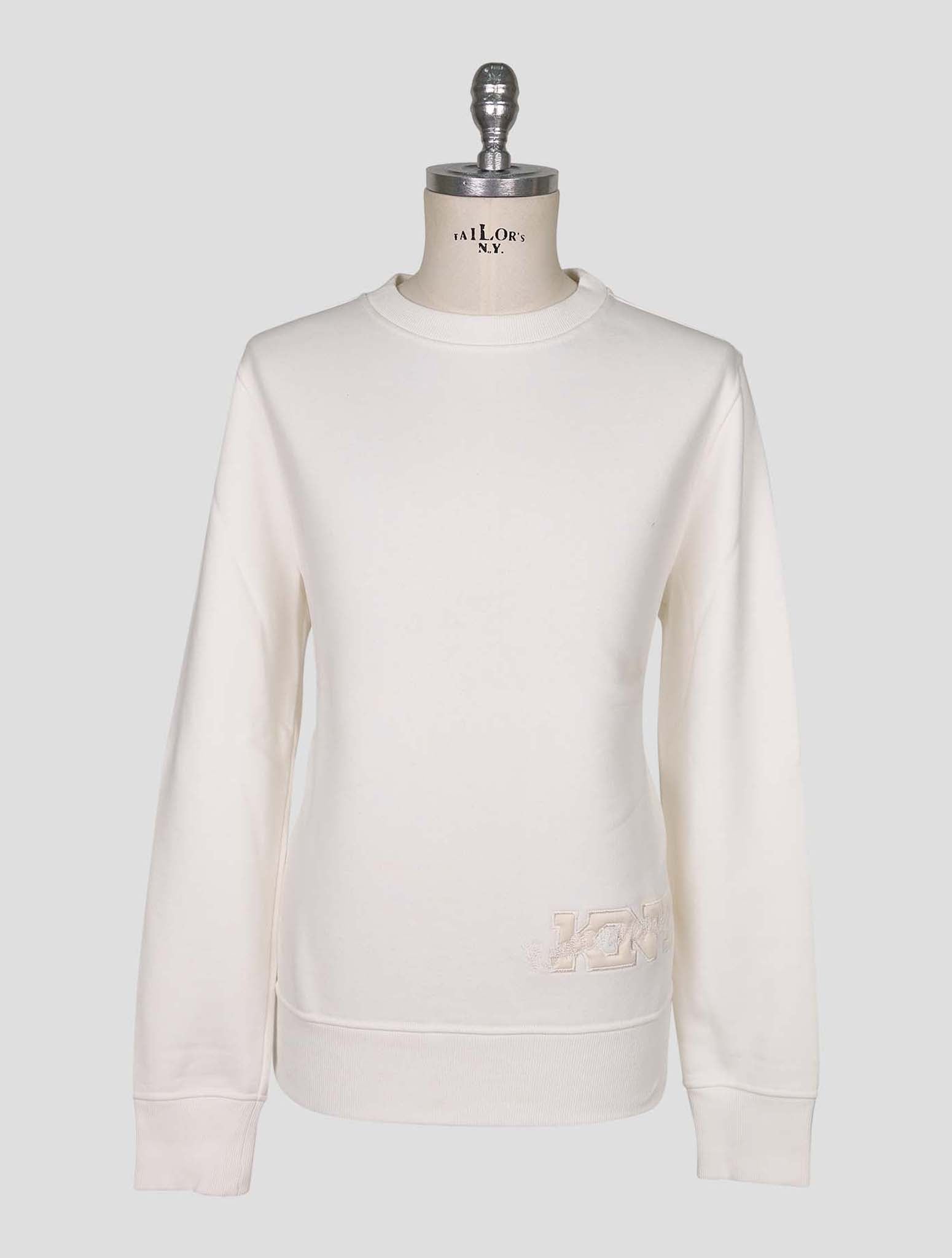 Kiton Knt White Cotton Sweater Crewneck