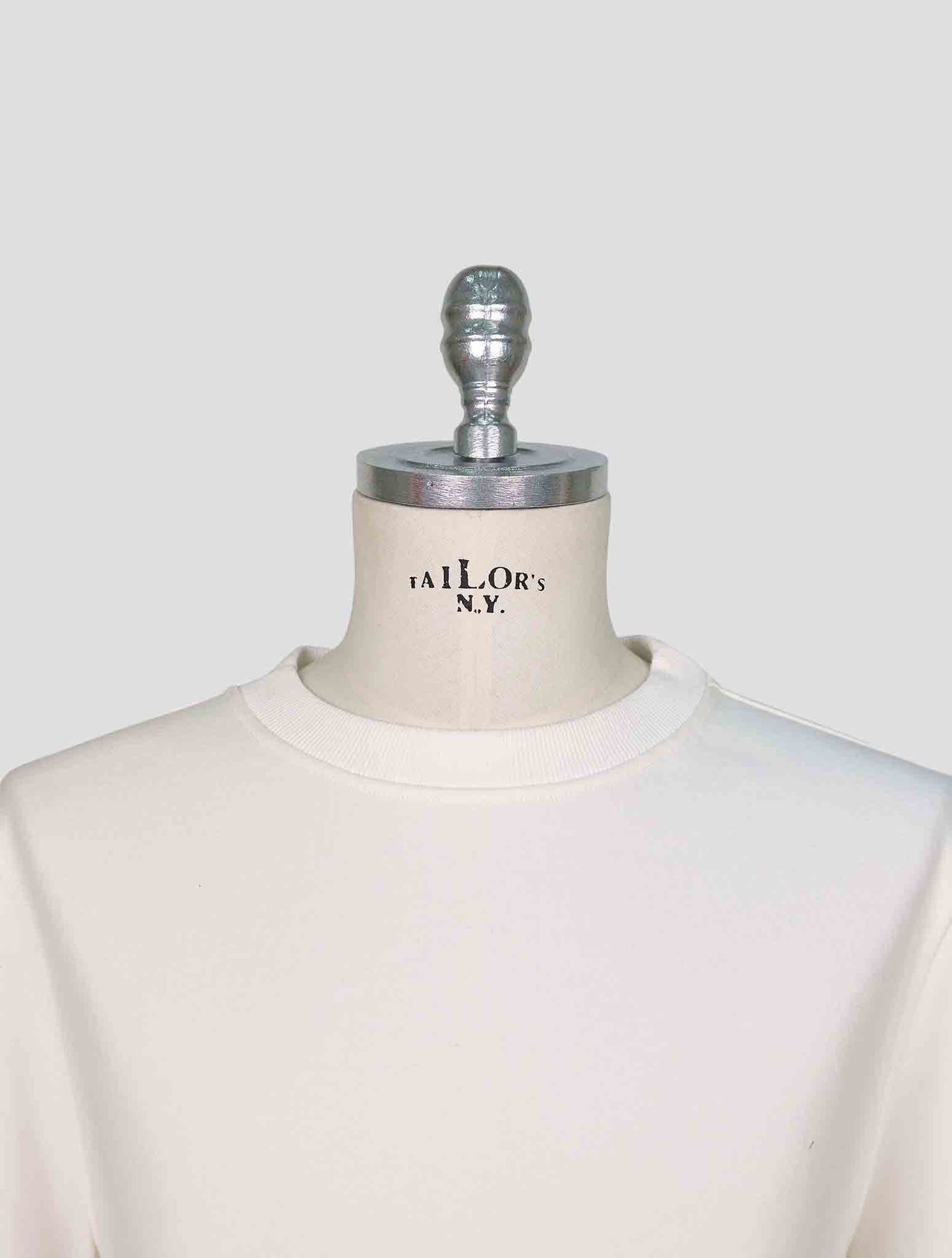 Kiton Knt White Cotton Sweater Crewneck