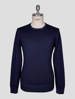 Kiton Blue Wool Sweater Crewneck