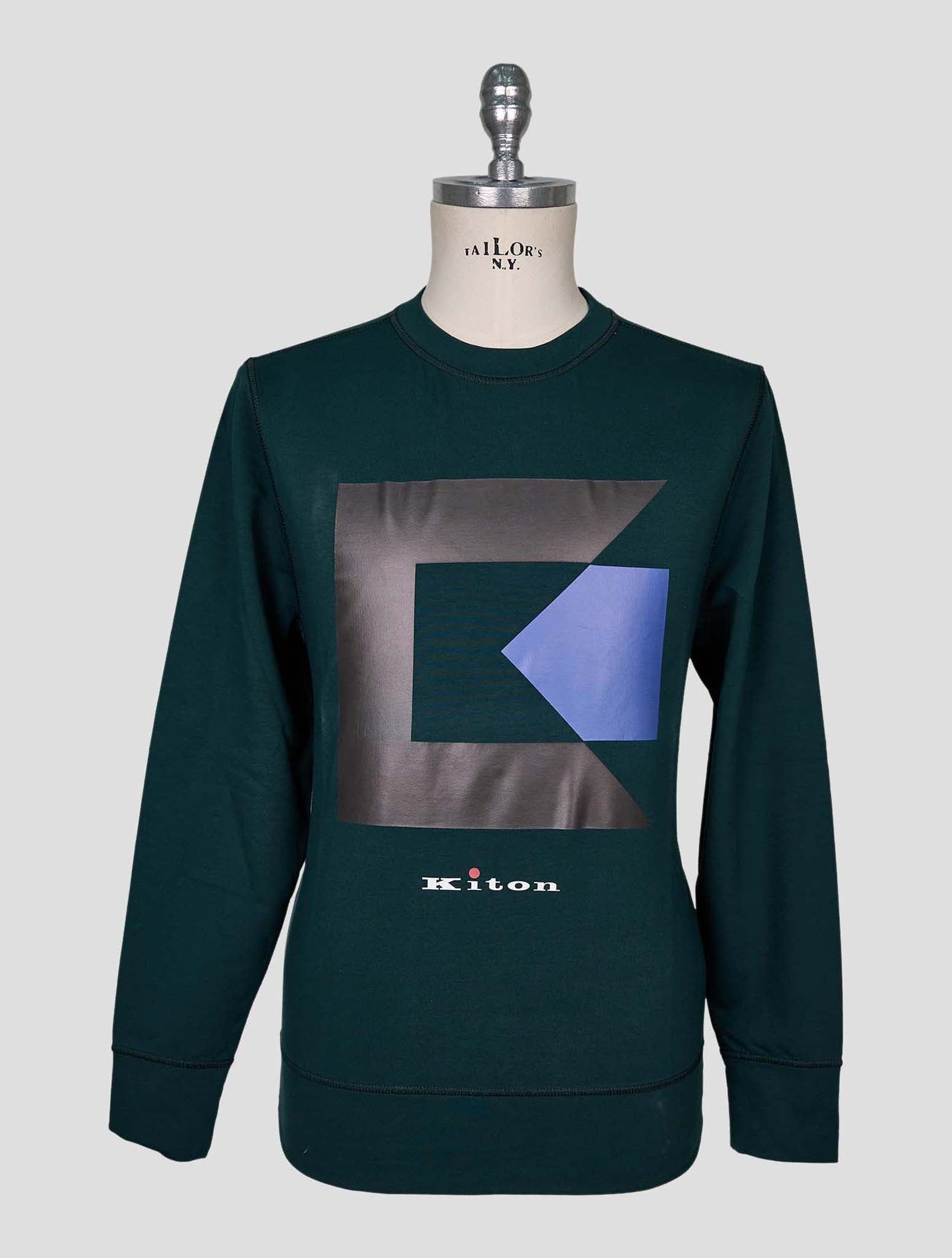 Kiton Green Cotton Ea Sweater Crewneck