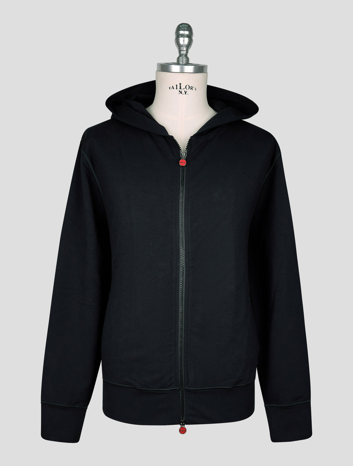 Kiton Black Cotton Ea Sweater Full Zip