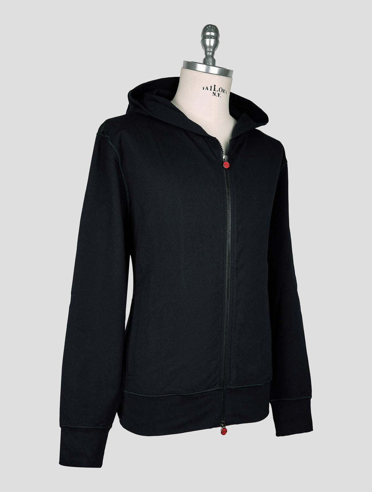 Kiton Black Cotton Ea Sweater Full Zip