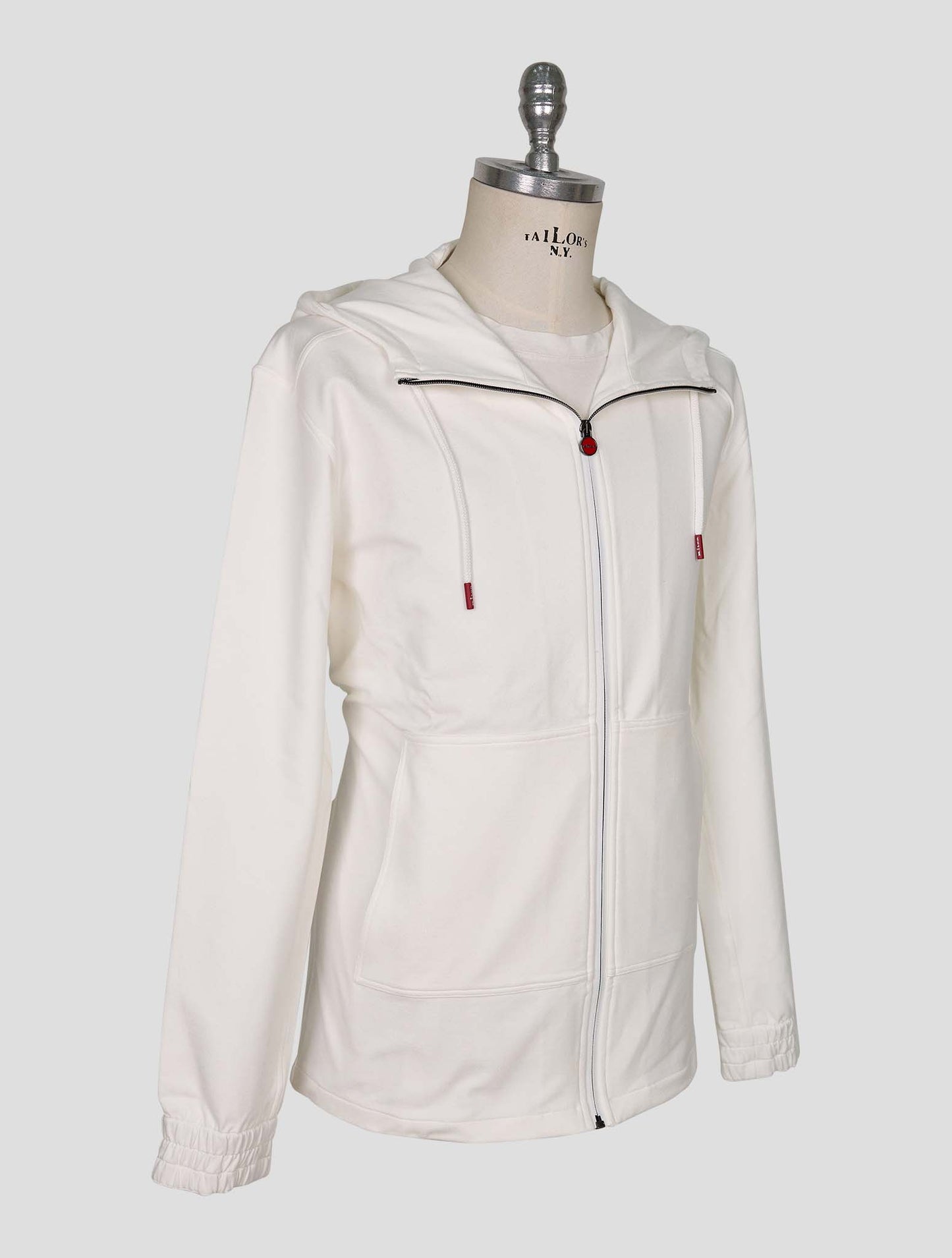 Kiton White Cotton Ea Sweater Full Zip