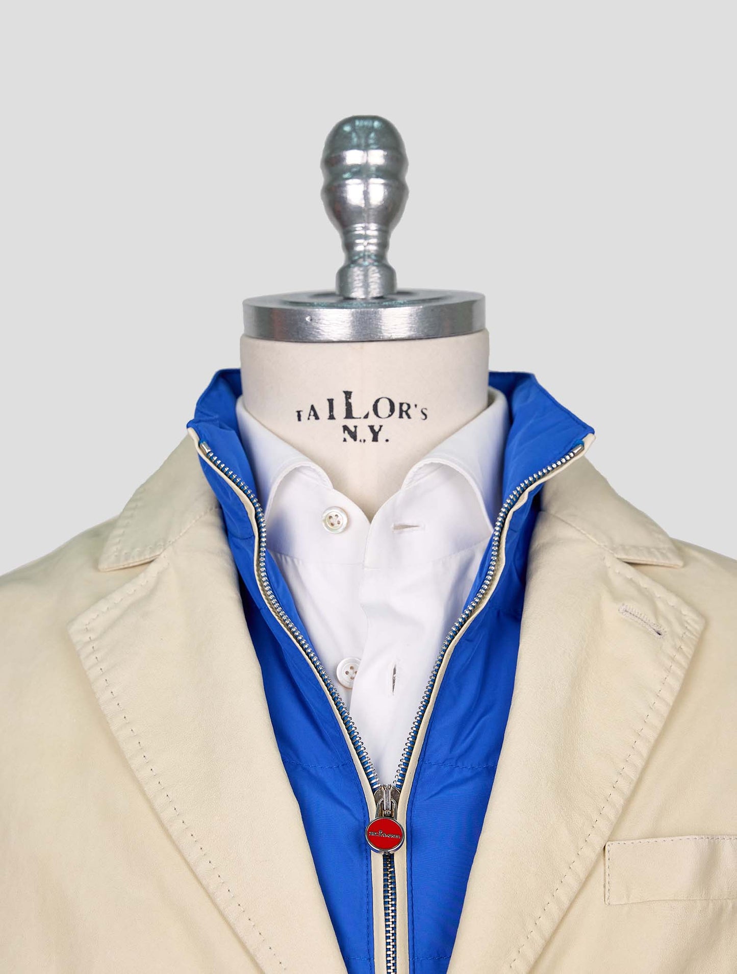 Kiton Beige Leather Blazer