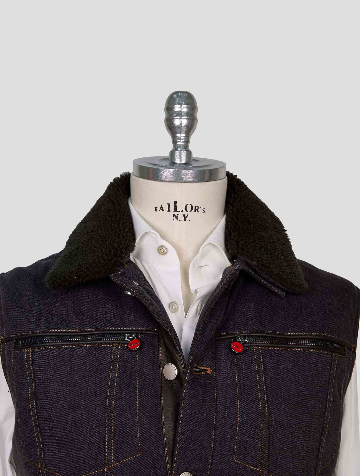 Kiton Gray Cotton Pl Gilet
