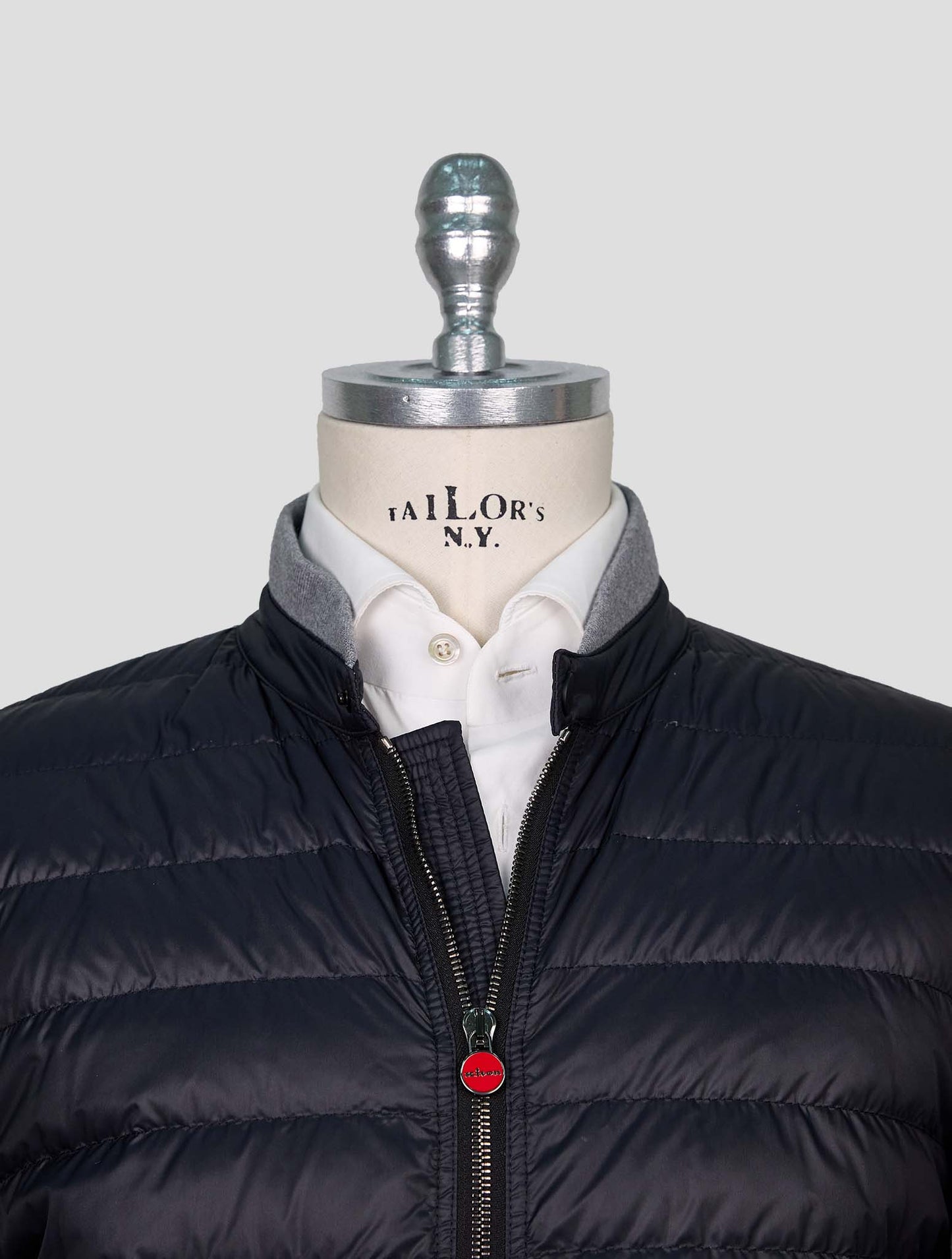 Kiton Gray Cotton Cashmere Coat