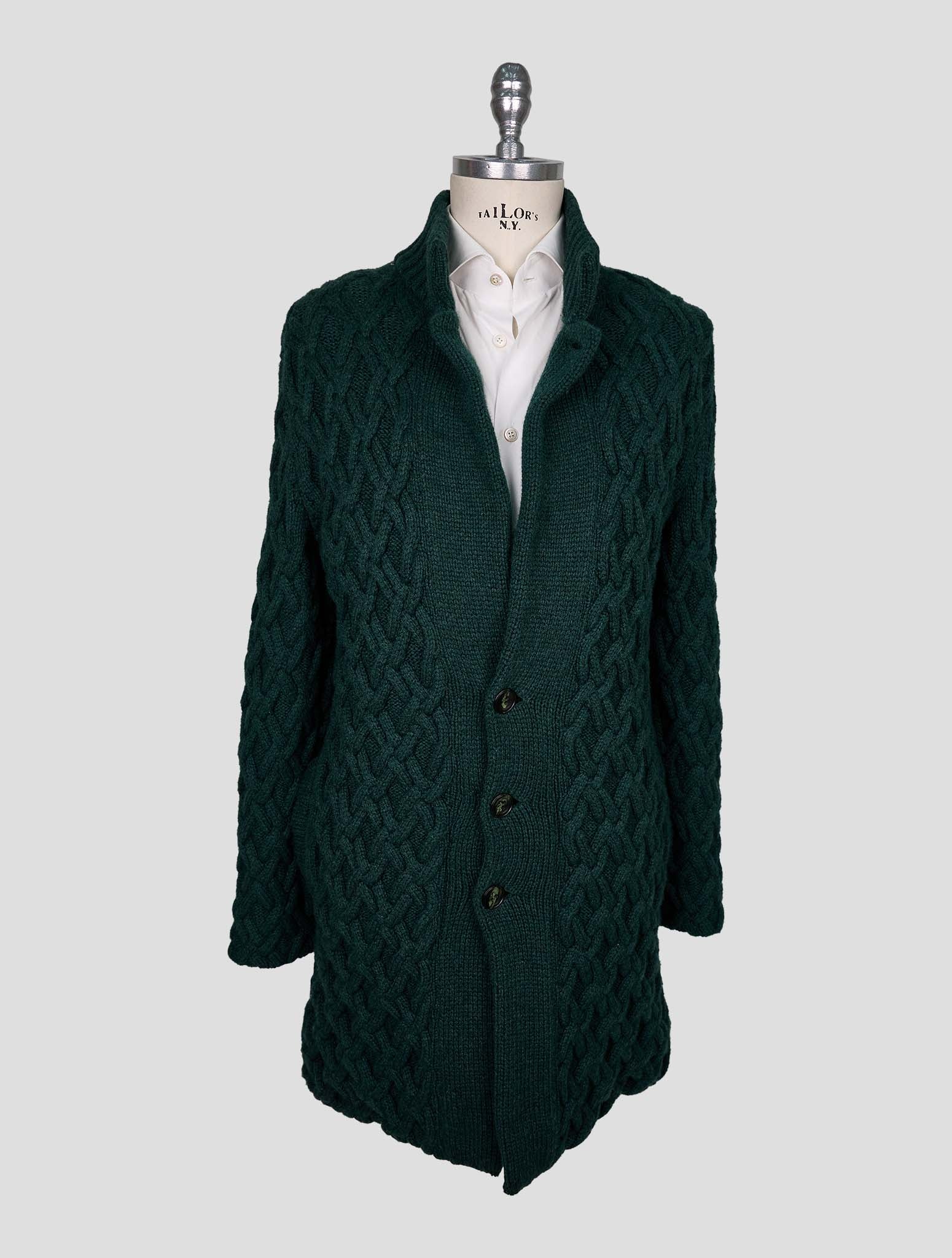 Kiton Dark Green Cashmere Mink Fur Sweater Coat