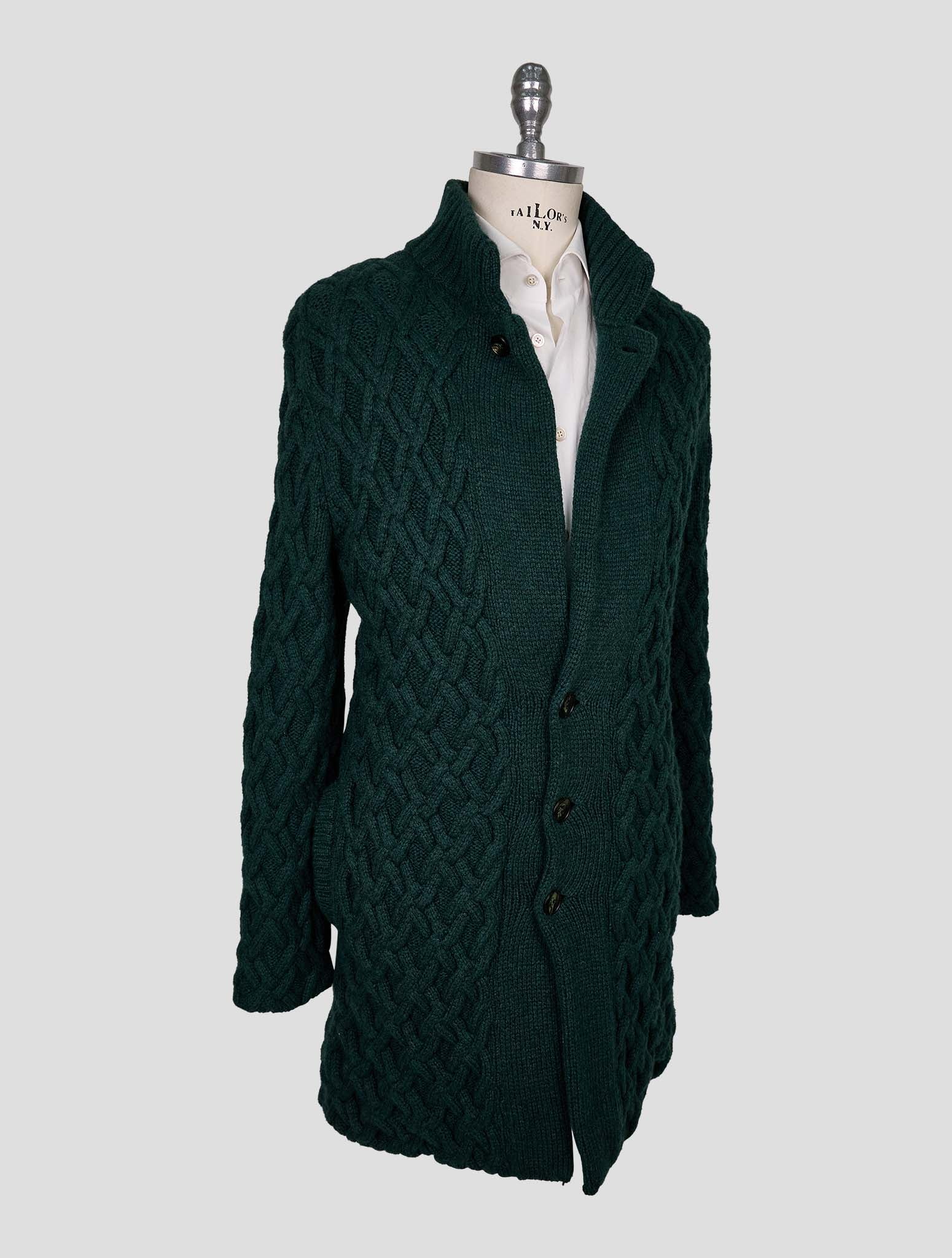 Kiton Dark Green Cashmere Mink Fur Sweater Coat