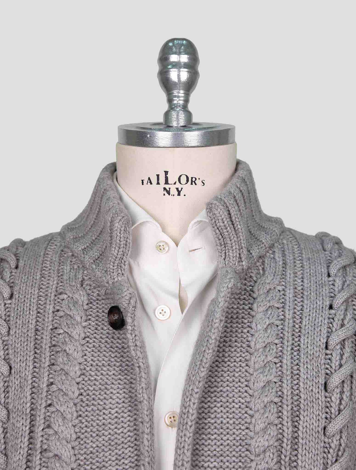 Kiton Gray Cashmere Sweater Coat