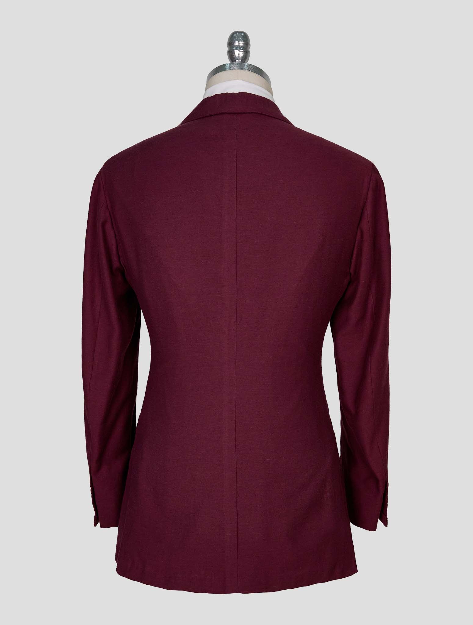Kiton Burgundy Cotton Cashmere Blazer