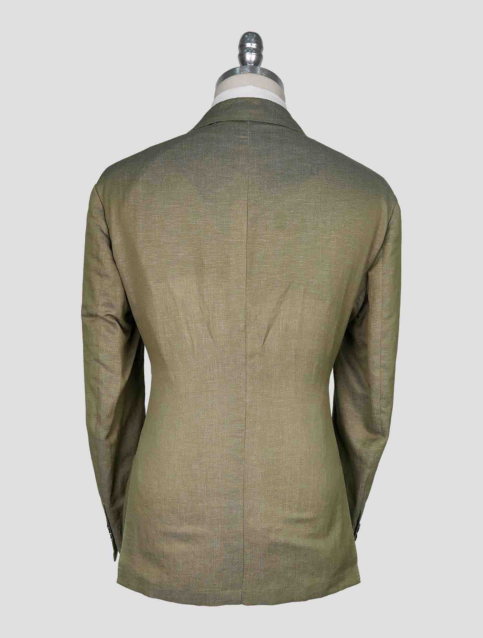 Kiton Light Green Cotton Linen Ea Blazer