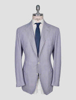 Kiton Blue White Cashmere Linen Blazer