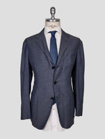 Kiton Blue Cotton Cashmere Blazer
