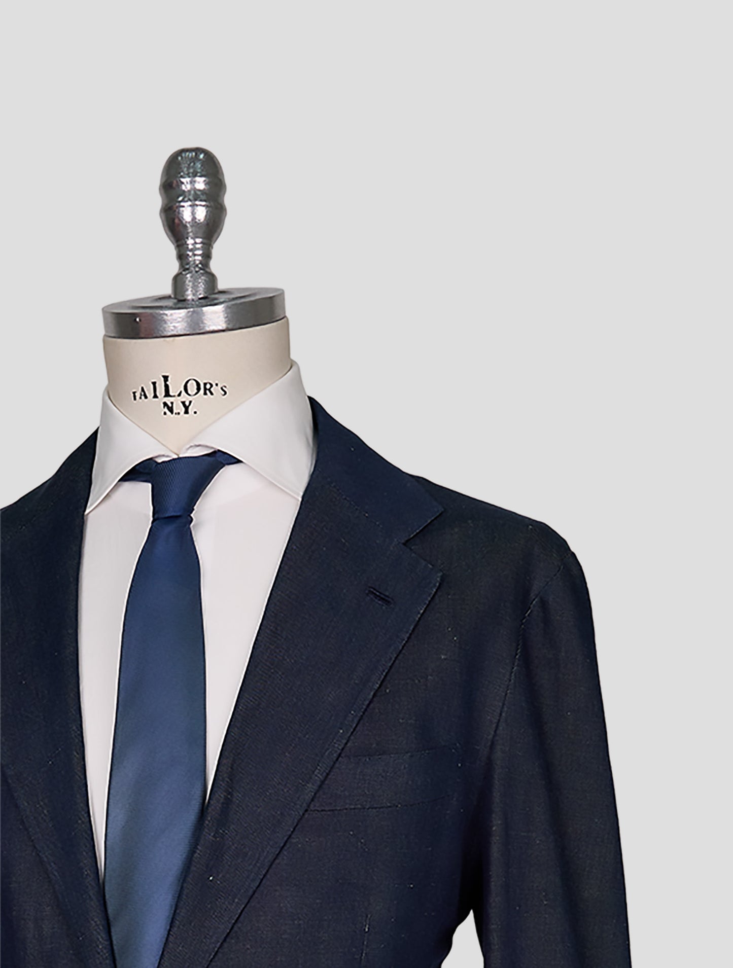 Kiton Blue Navy Cotton Linen Blazer