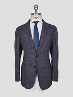 Kiton Blue White Cashmere Silk Blazer