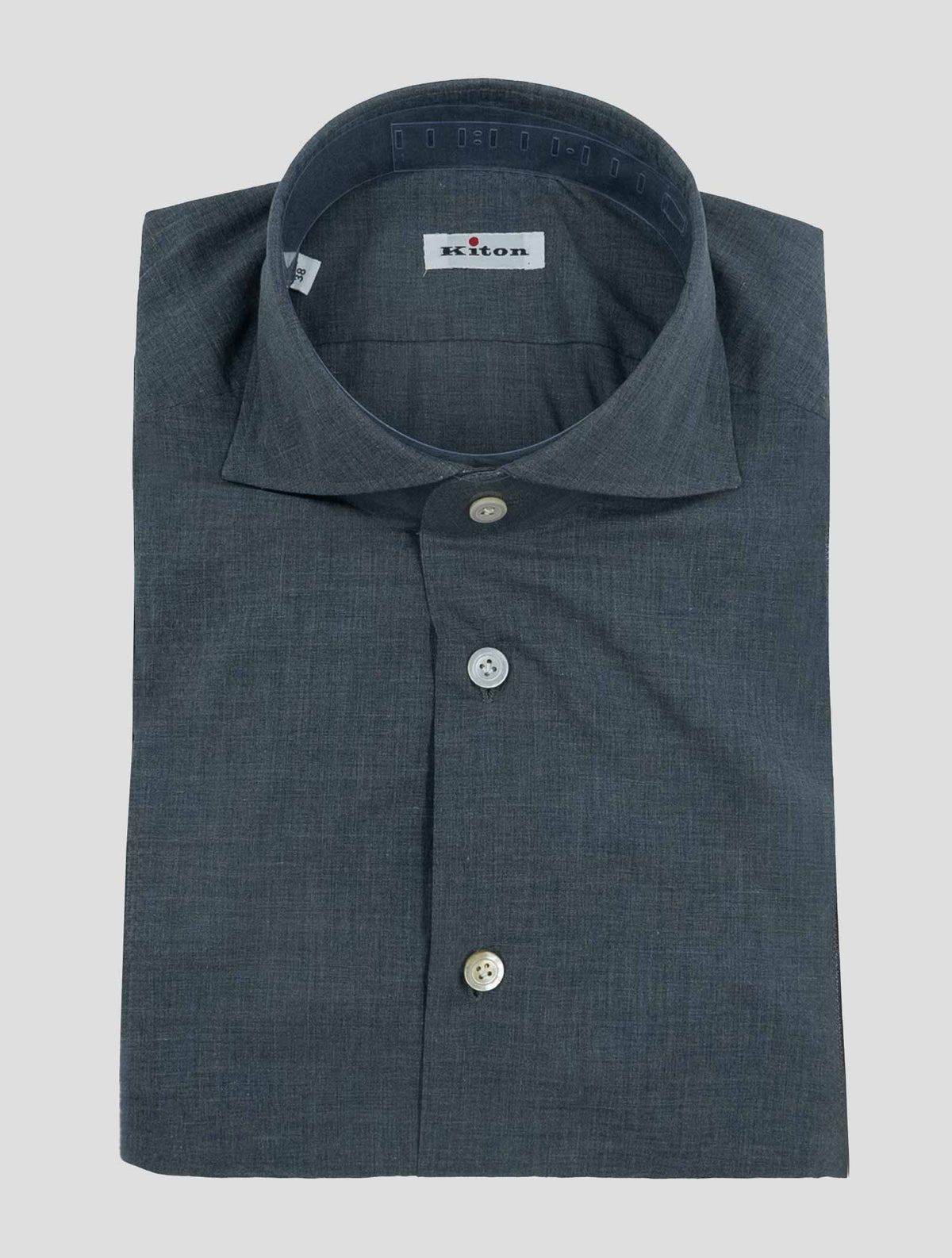 Kiton Gray Cotton Shirt