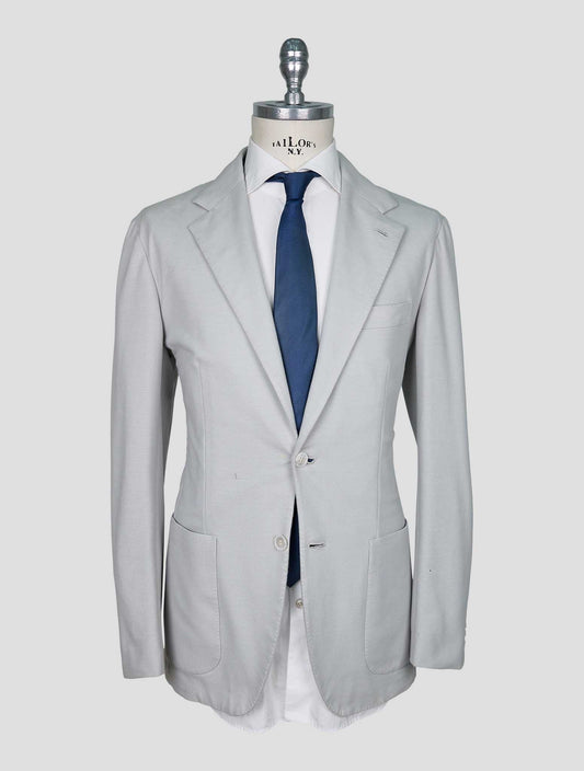 Kiton Gray Cotton Ea Blazer