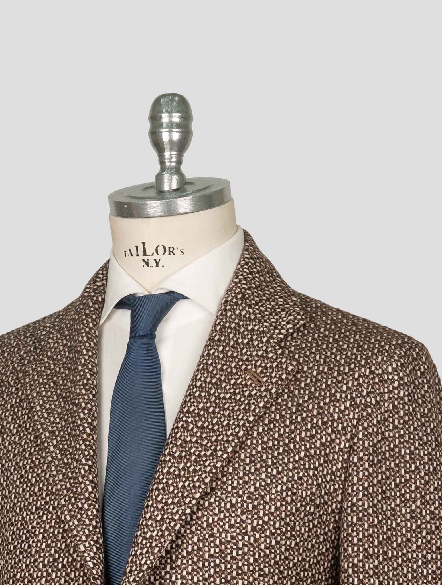 Kiton Brown White Cashmere Blazer