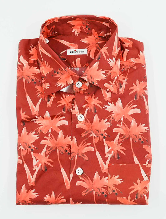 Kiton Red Cotton Shirt