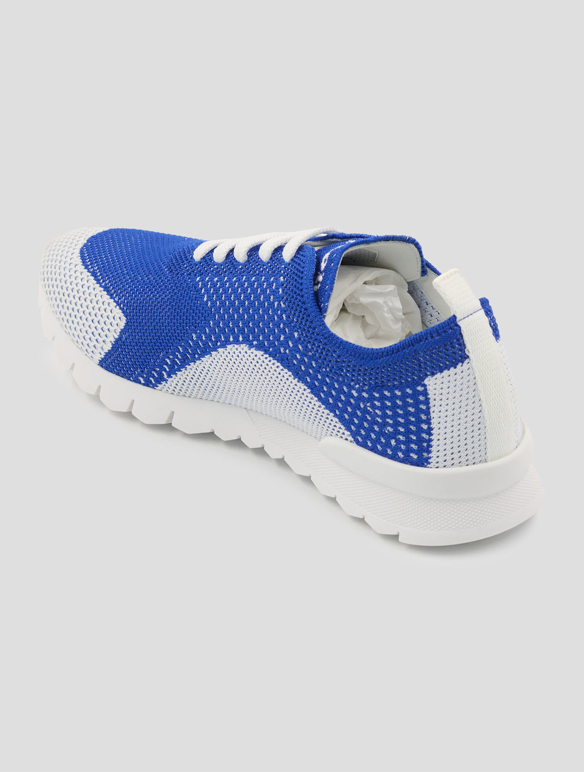Kiton Blue White Cotton Ea Sneakers