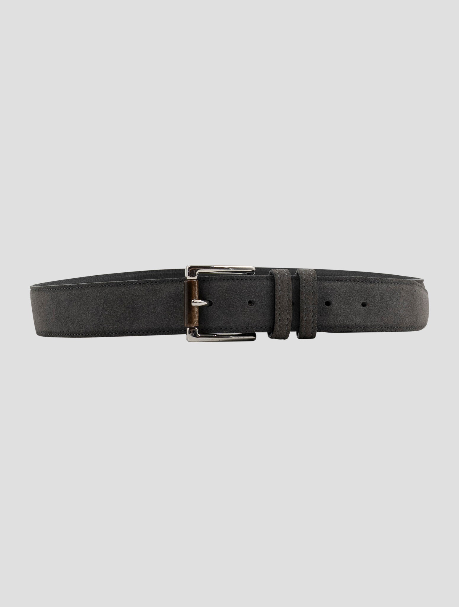 Kiton Gray Leather Suede Belt