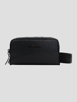 Kiton Gray Pa Cotton Leather Beauty Case Bag