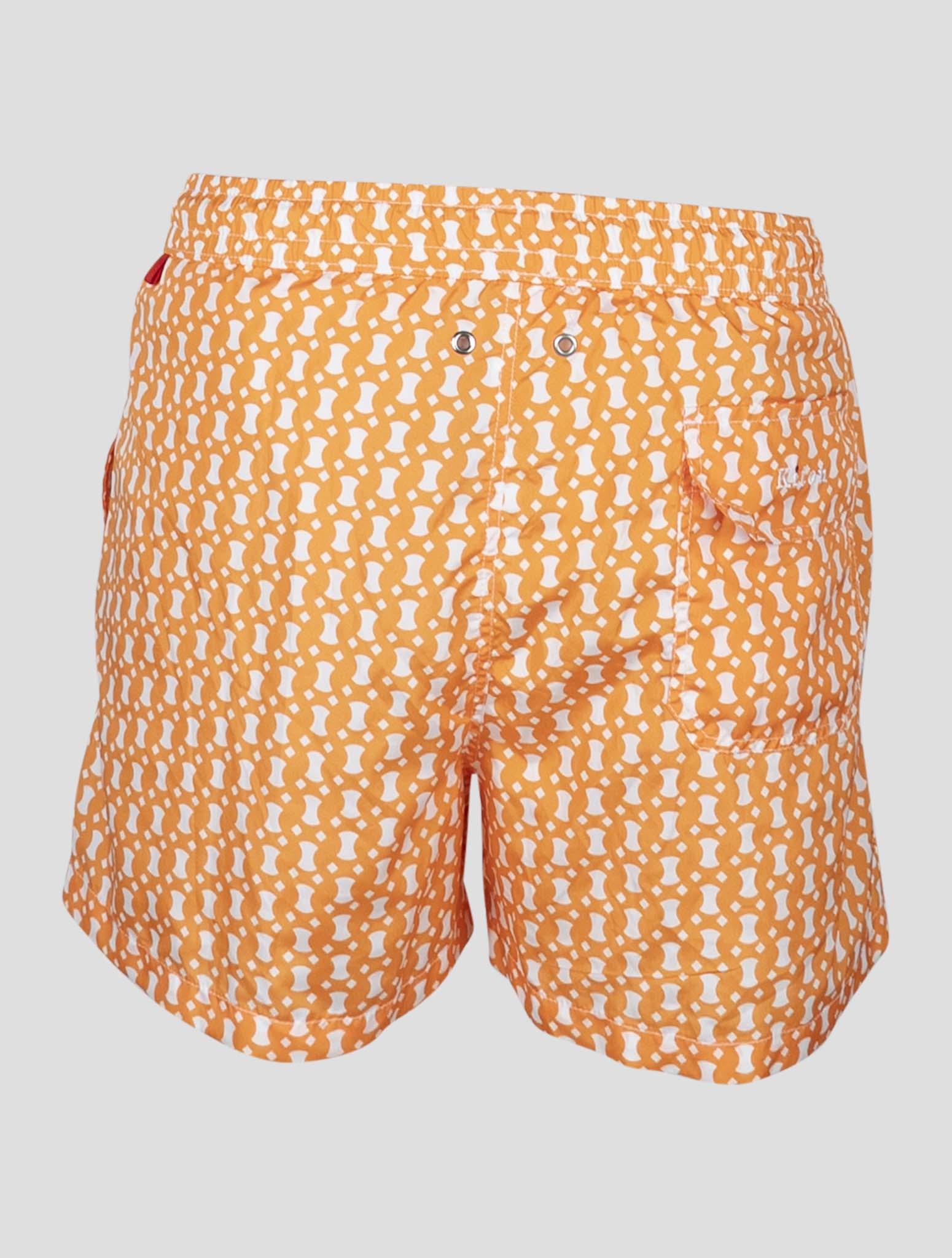 Kiton Orange White Pl Swim Trunks