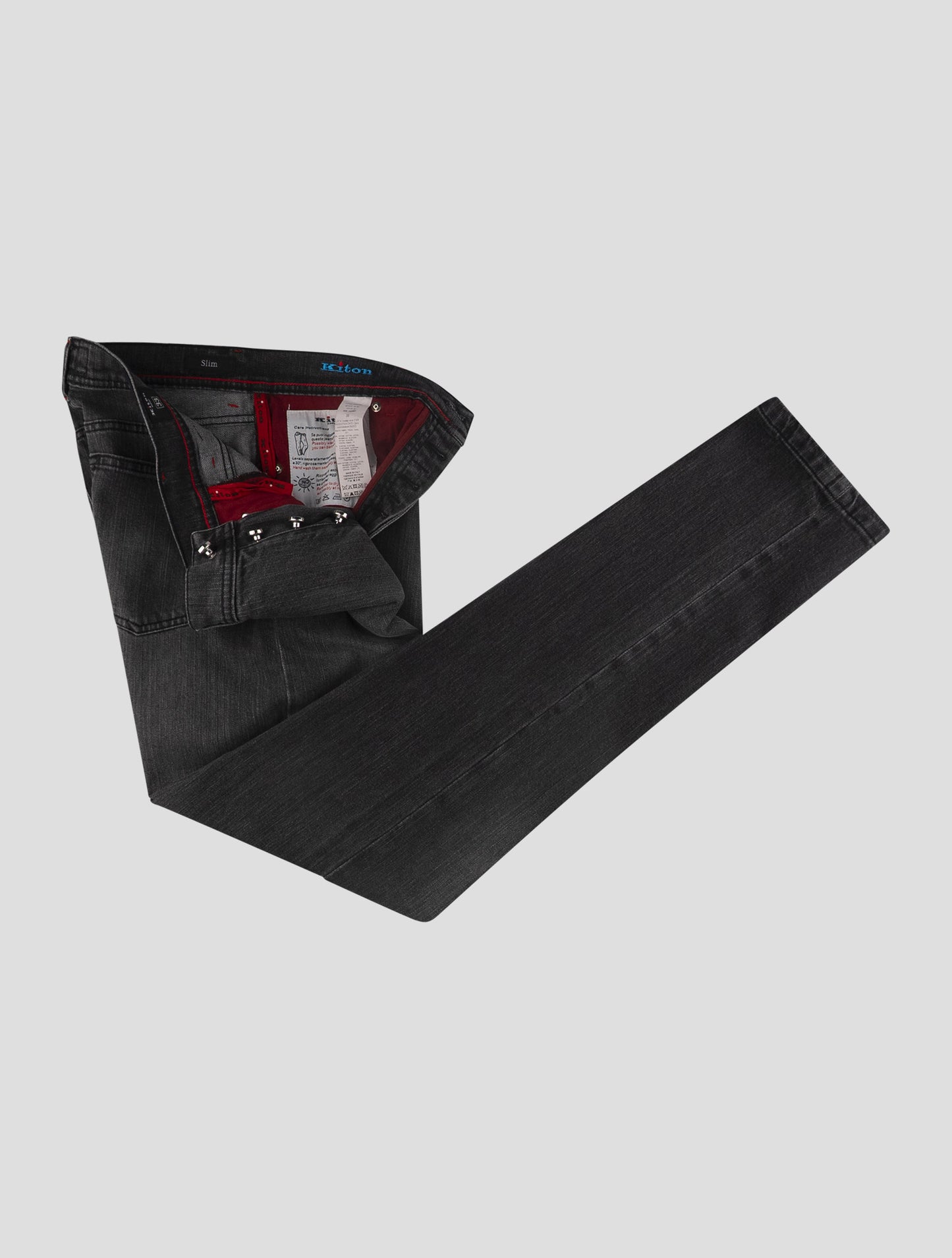 Kiton Gray Cotton Ea Jeans