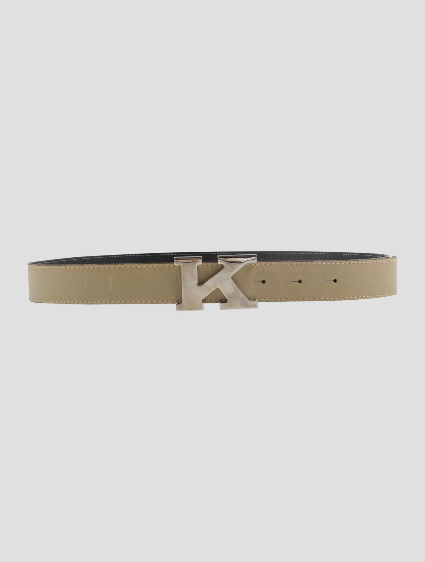 Kiton Beige Leather Calf Belt Women