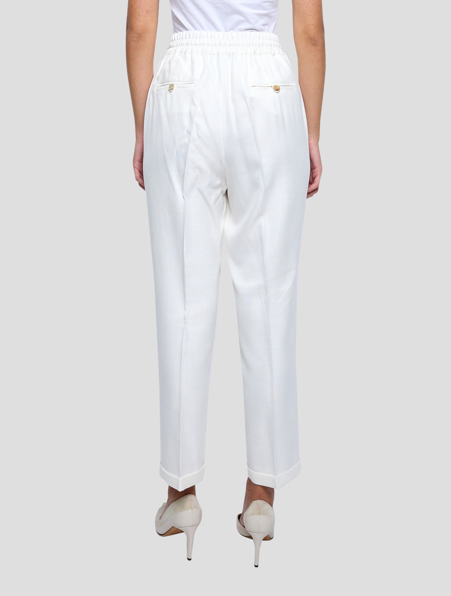 Kiton White Viscose Pants Women