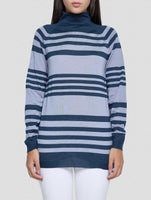 Kiton Gray Green Cashmere Silk Sweater Turtleneck Women