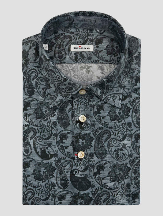 Kiton Dark Gray Cotton Shirt Positano